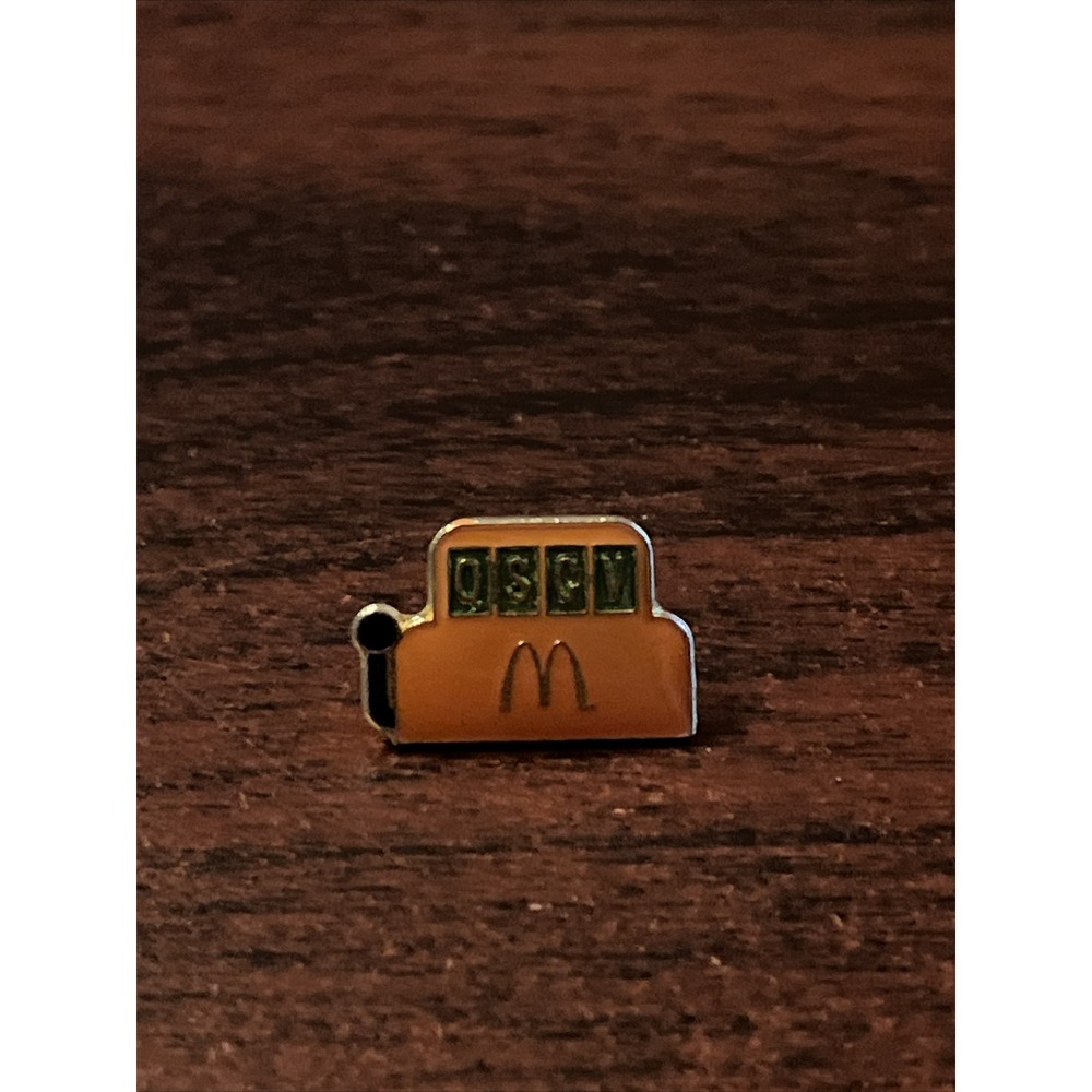 Vintage McDonald's QSCV Cash Register Employee Lapel Hat Pin
